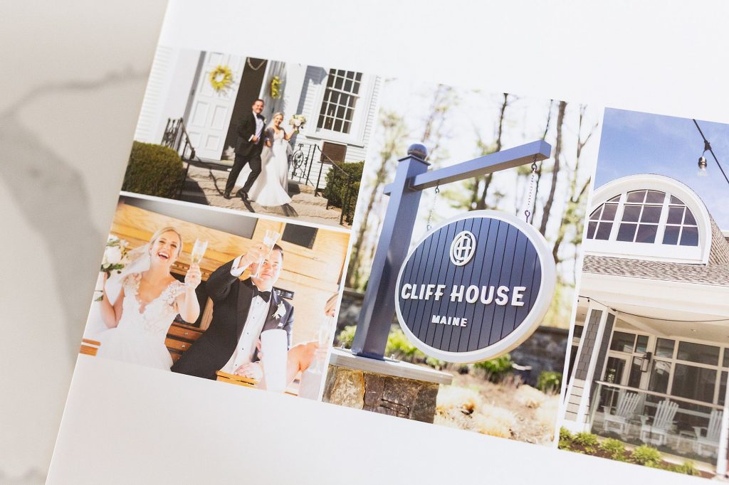 The Cliff House is a unique oceanfront wedding venue in Ogunquit Maine. The Ewings Photography Studio is a preferred vendor and created this beautiful wedding album for Brad and Christina who were married in Maine in 2019.