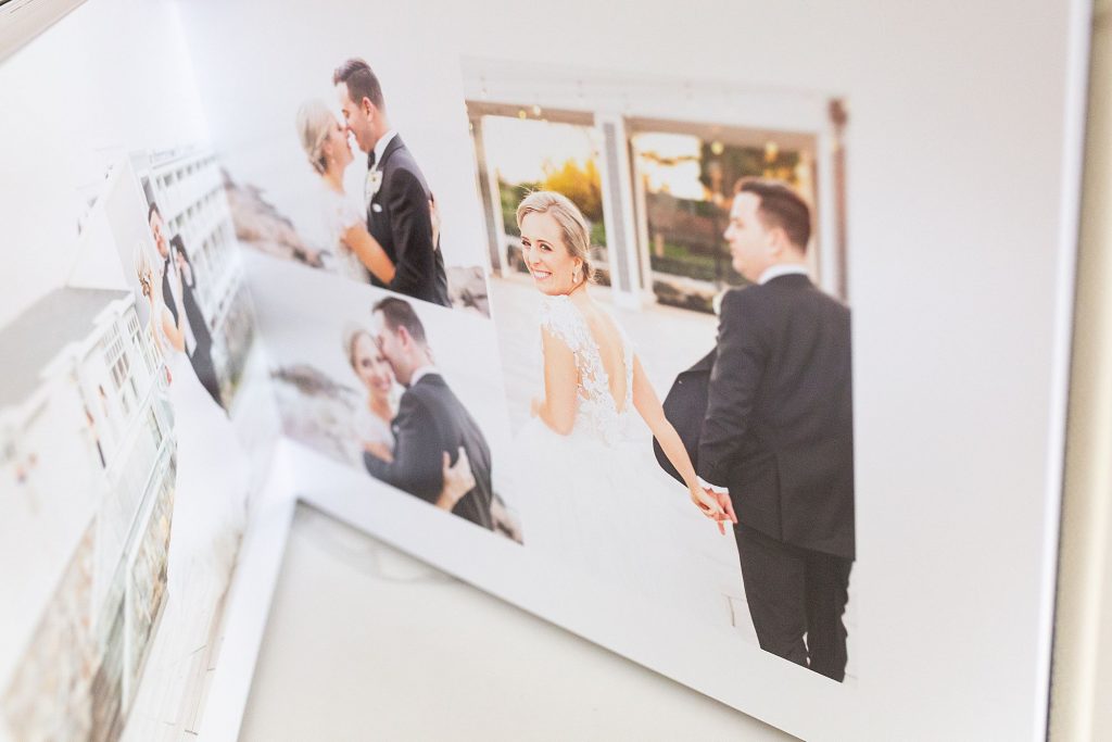 Here's an example of a Redtree wedding album with cream leather cover. This wedding album is from Cliff House in Ogunquit, by The Ewings Photography Studio.