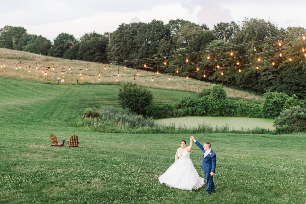 Summer barn wedding in Central Massachusetts bride and groom The Ewings