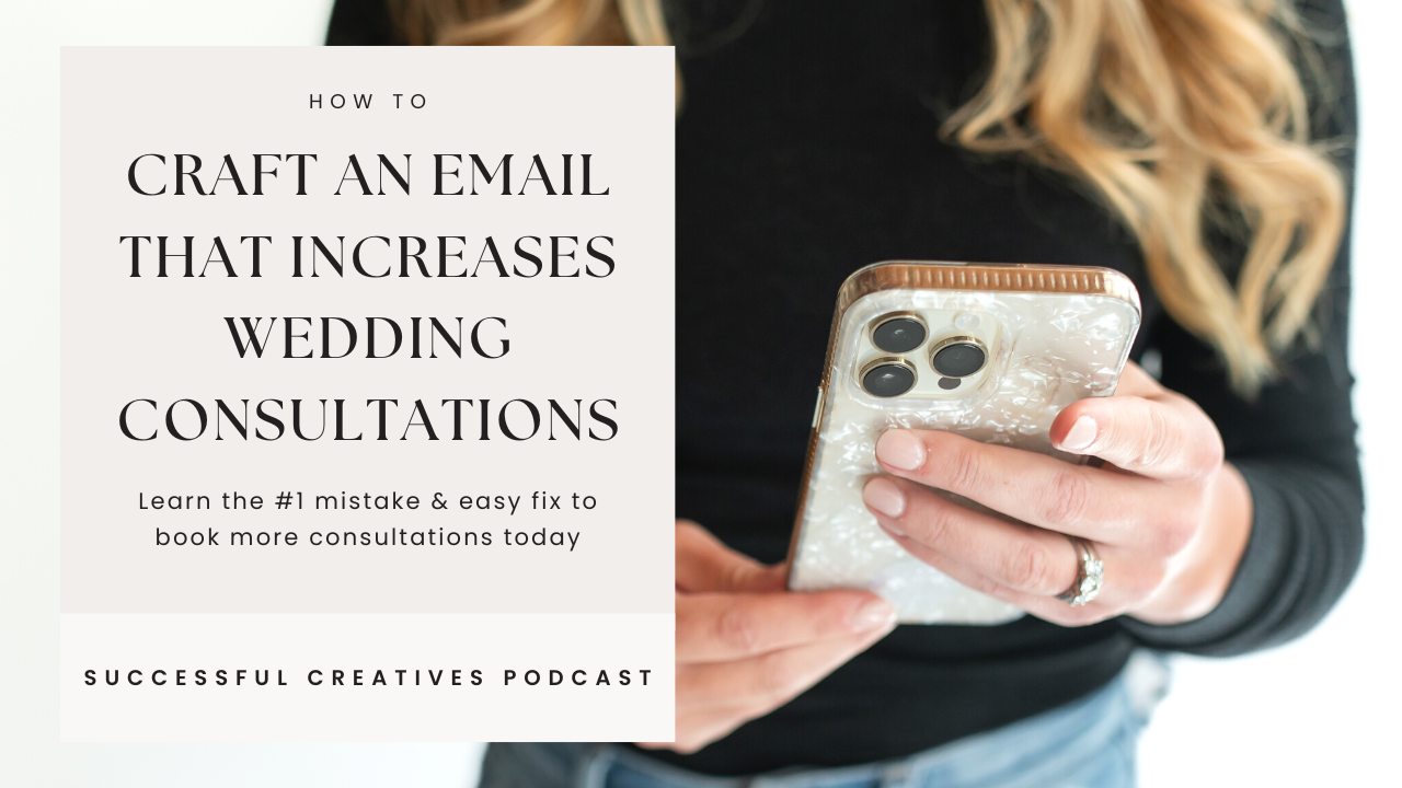 Craft an email that increases wedding consultations - learn the number one mistake that wedding photographers make when they email a new inquiry, and the easy fix to book more wedding consultations today.