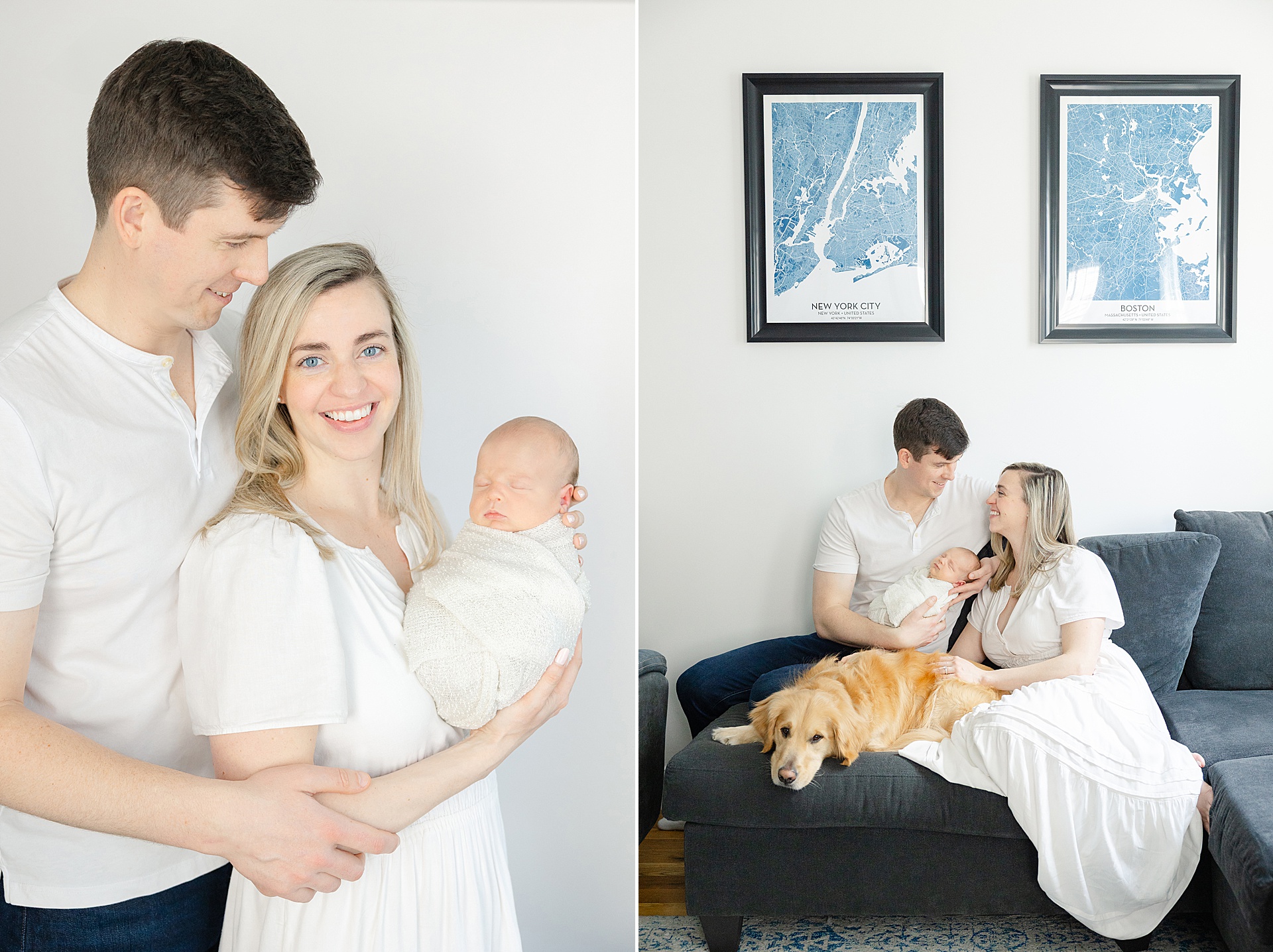 An in-home newborn session with Winchester MA Newborn Photographer, Erica Ewing, one of the best newborn photographers in the greater boston area.